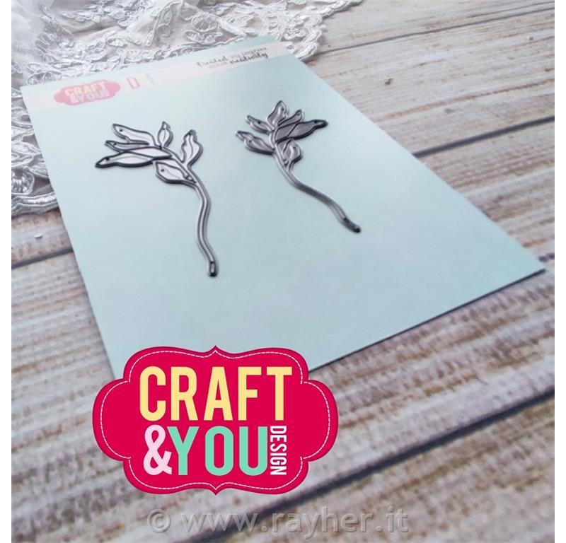 Fustella Craft and You, Ramoscello con foglie, set 2