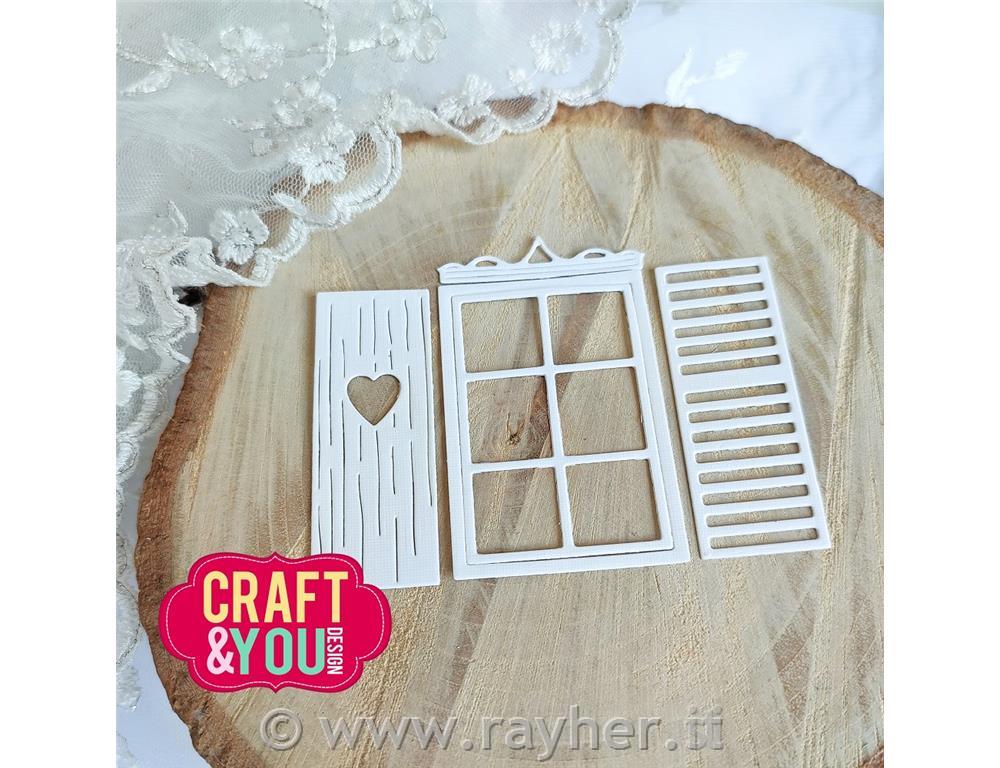 Rezalna šablona Okno s polkni