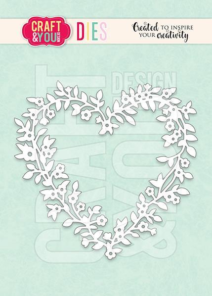 Rezalna šablona Okvir cvetlično srce