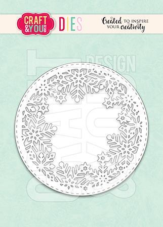 Rezalna šablona Krog s snežinkami