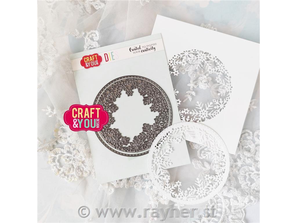 Rezalna šablona Krog s snežinkami