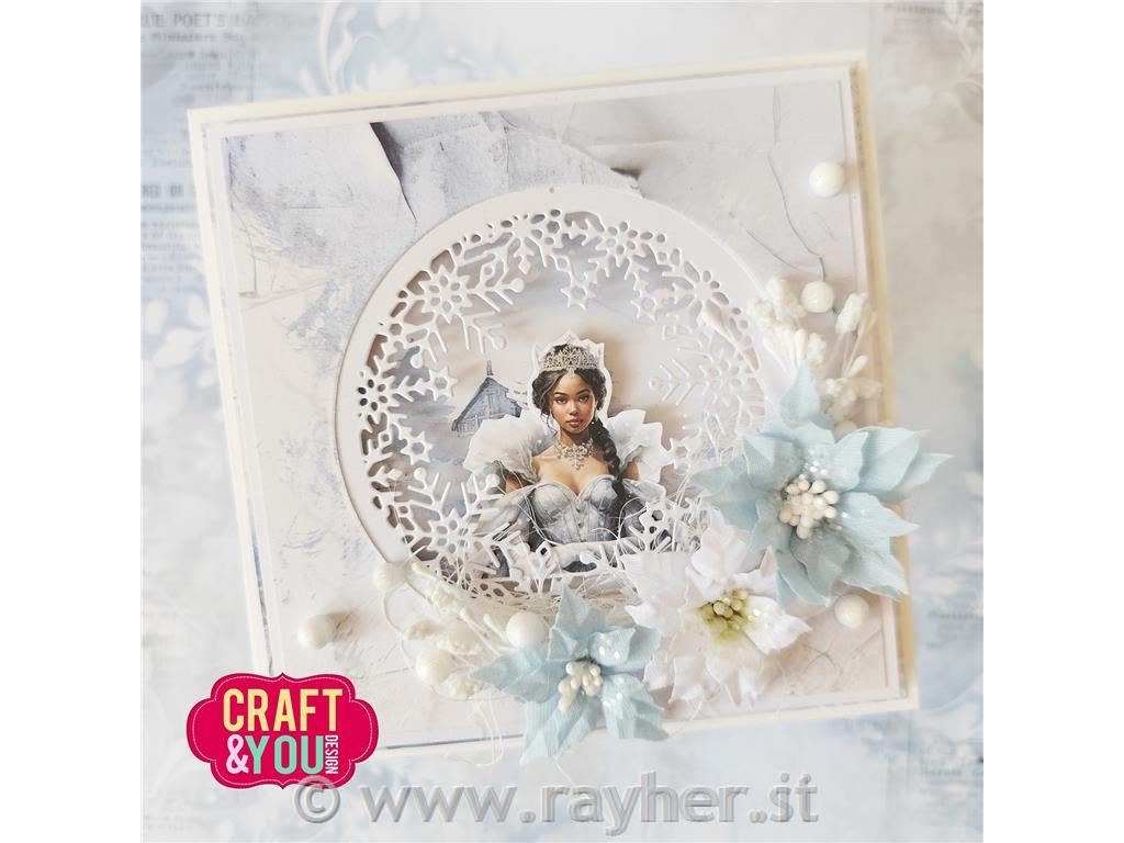 Rezalna šablona Krog s snežinkami