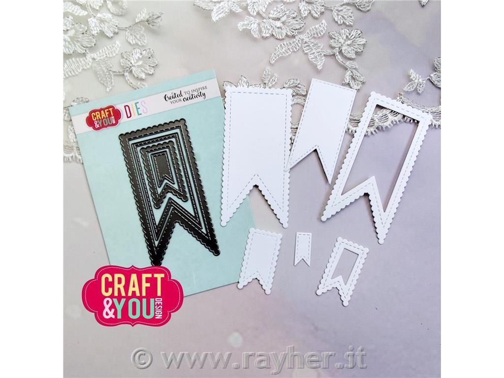  Fustelle Bandiere, set da 4