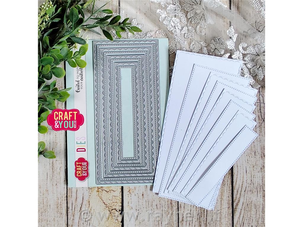 Rezalne šablone Pravokotnik Din long z dekorativnimi šivi