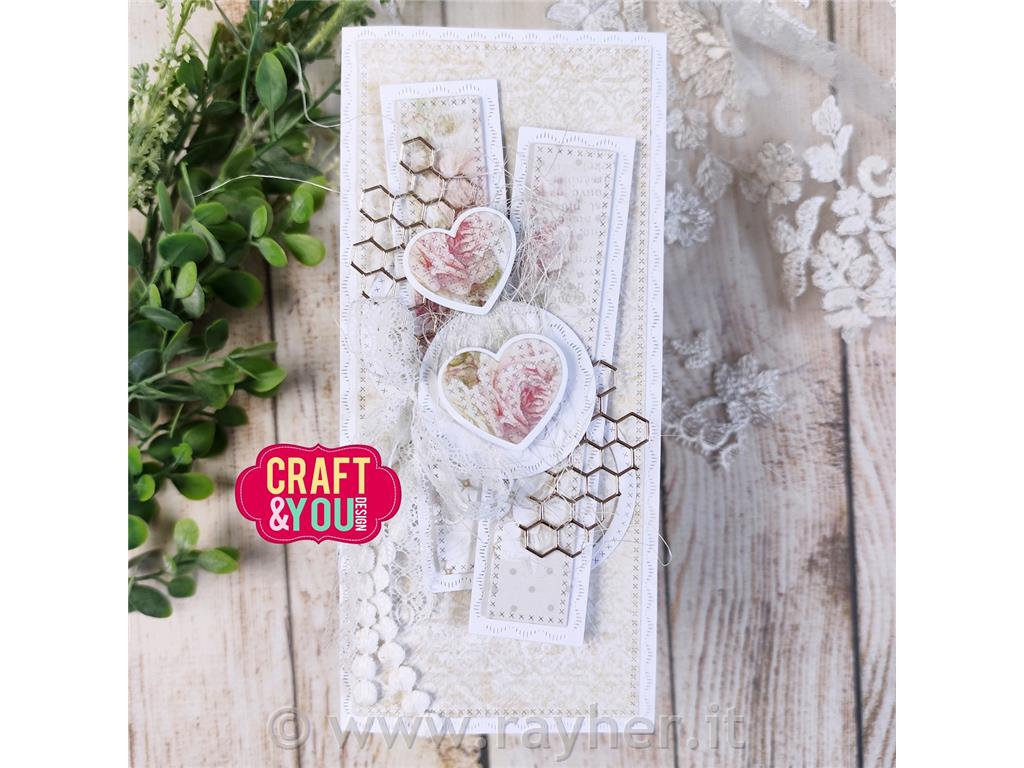 Rezalne šablone Pravokotnik Din long z dekorativnimi šivi