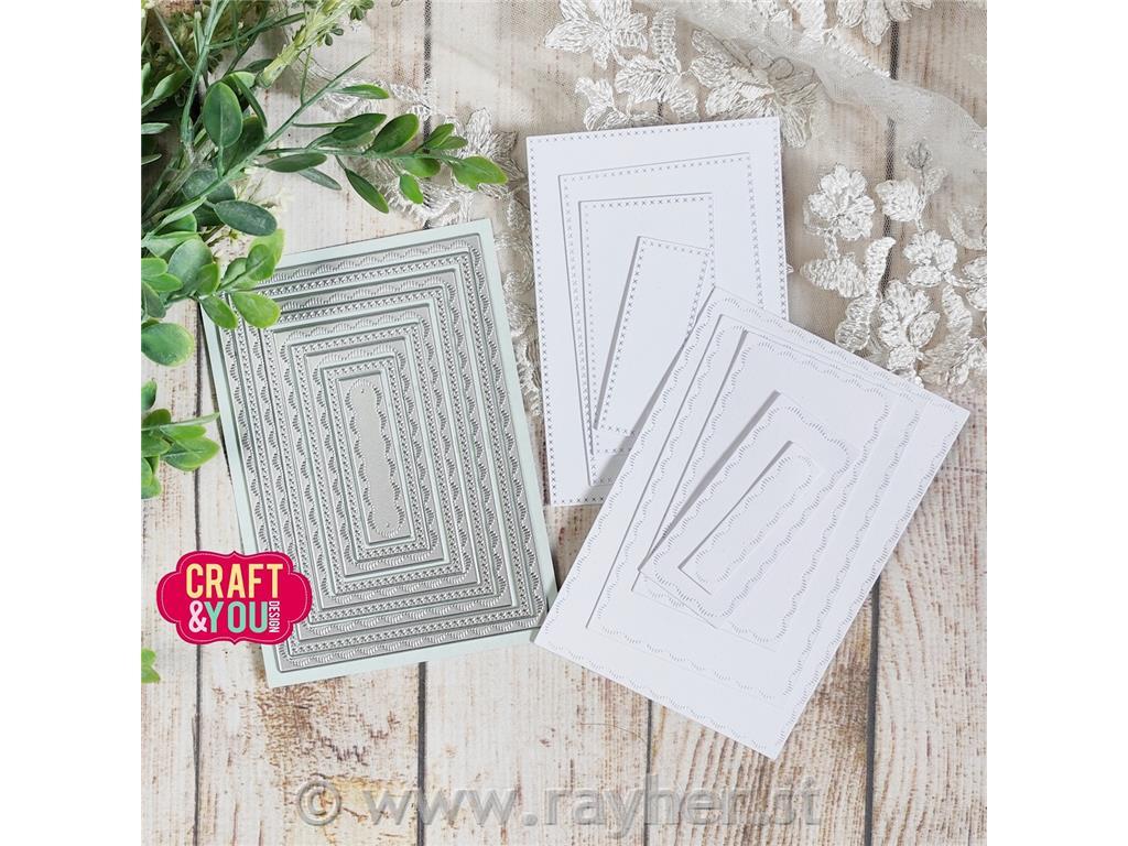 Rezalne šablone Pravokotnik z dekorativnimi šivi