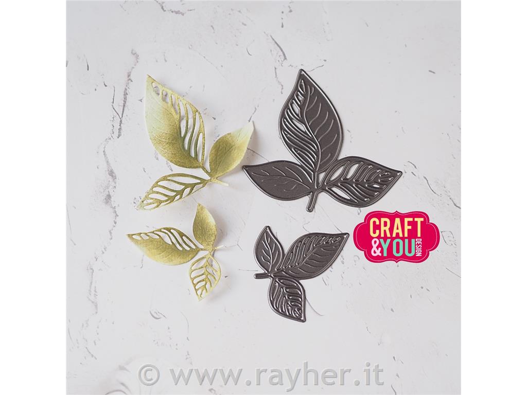 Rezalna šablona Dve lista vrtnice