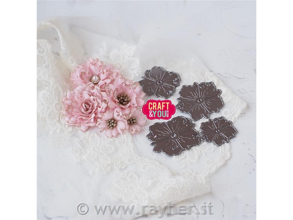 Rezalne šablone Vintage Flowers, set 4