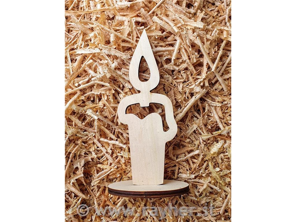 Lesena sveča s podstavkom