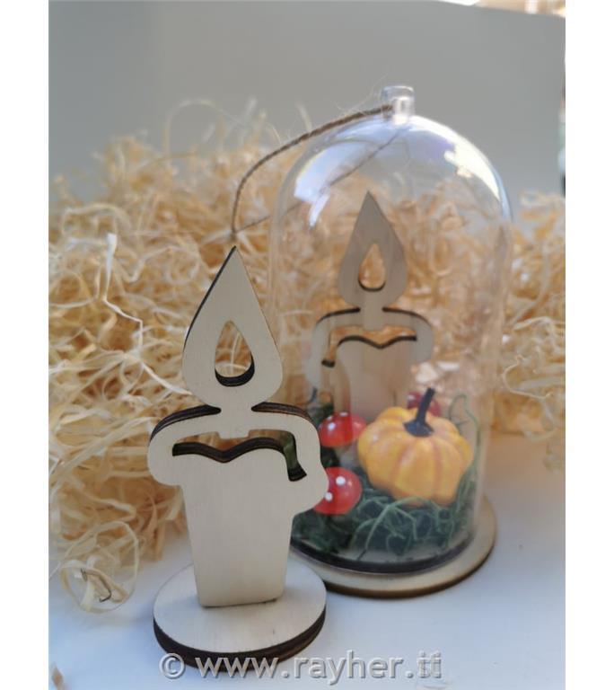 Lesena sveča s podstavkom, manjša