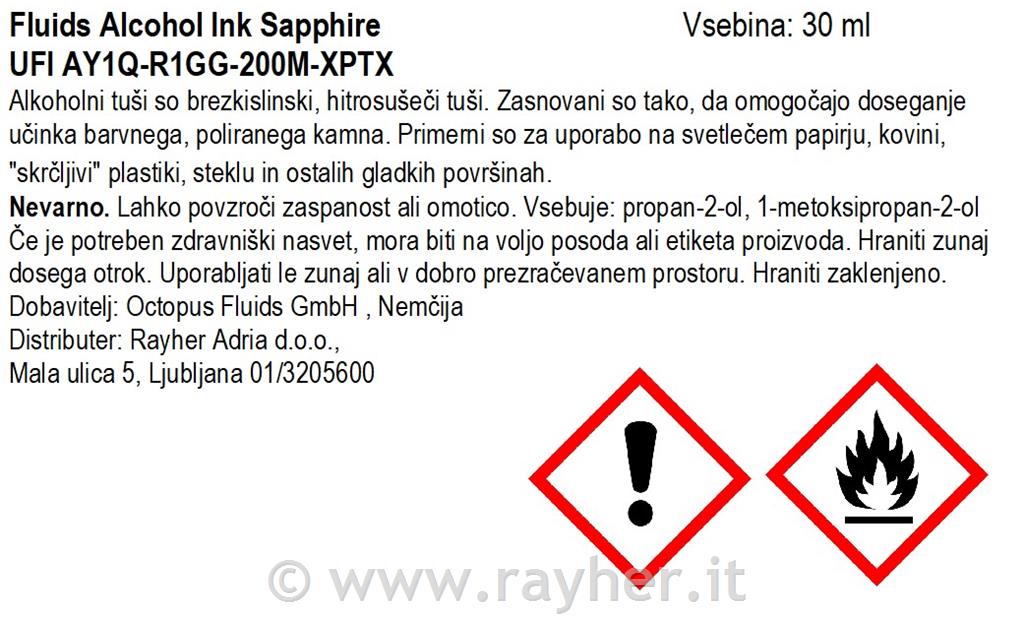 Alchohol Ink Fluids 30 ml, sapphire, translucent colour