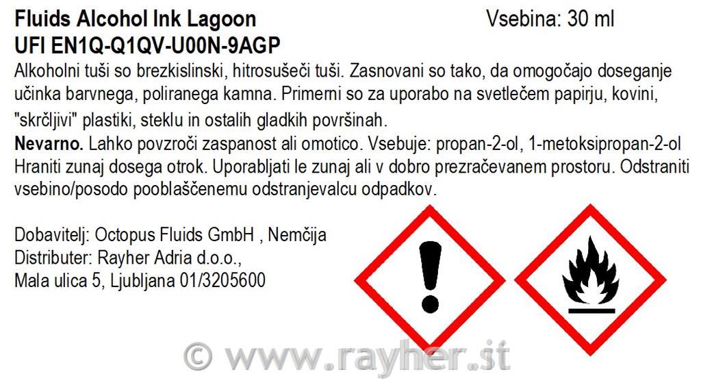 Inchiostro alcolico Fluids 30 ml, lagoon, colore traslucido