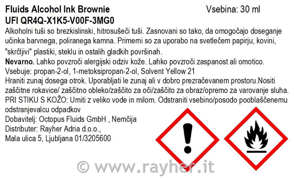 Inchiostro alcolico Fluids 30 ml, browni, colore traslucido