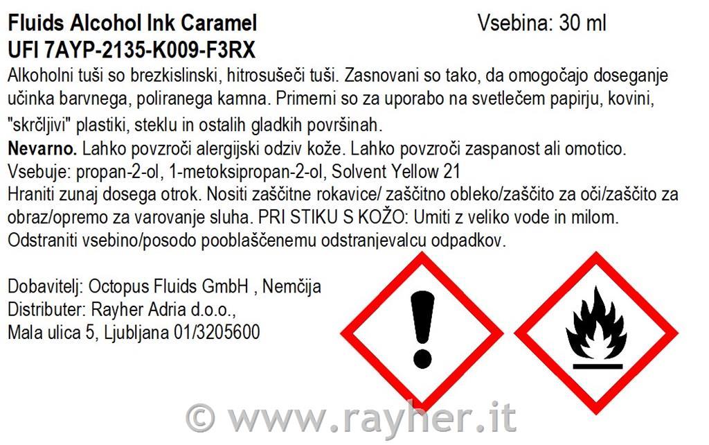 Inchiostro alcolico Fluids 30 ml, carame, colore traslucido