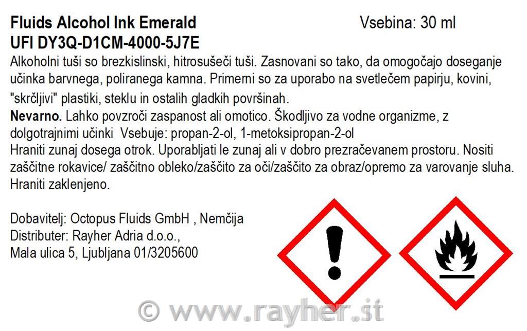 Alchohol Ink Fluids 30 ml, emerald, translucent colour