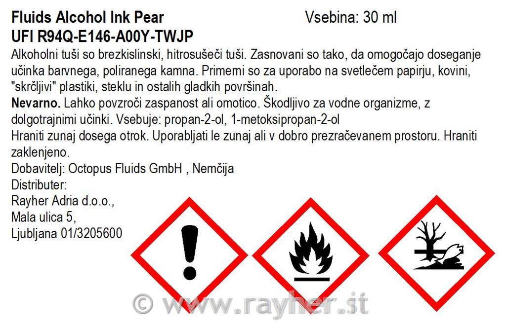 Inchiostro alcolico Fluids 30 ml, pear, colore traslucido