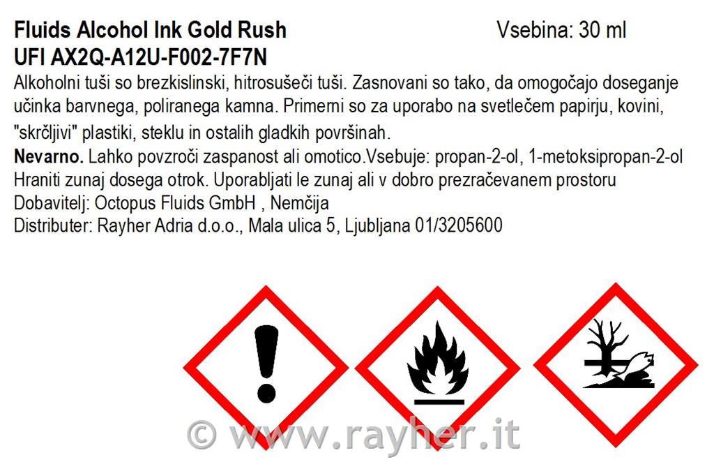 Inchiostro alcolico Fluids 30 ml, gold r, colore metallico