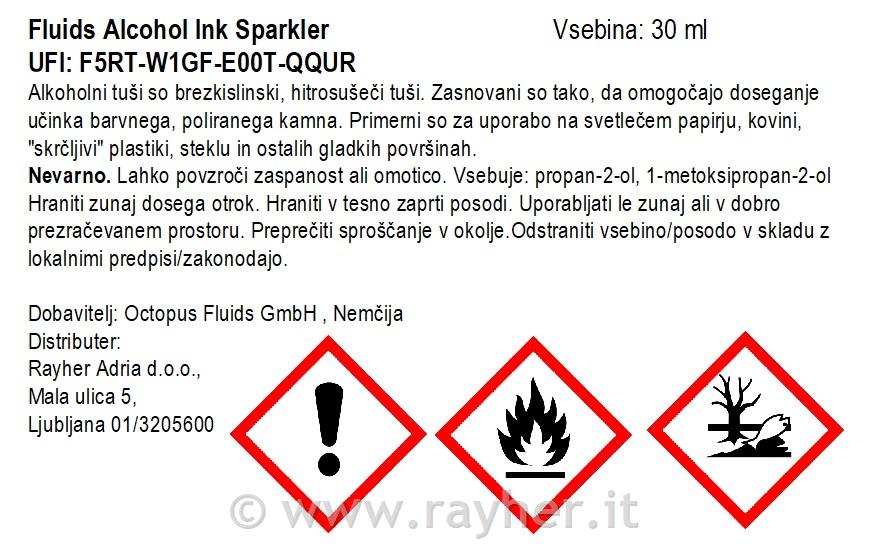 Alchohol Ink Fluids 30 ml, sparkler, metallic colour