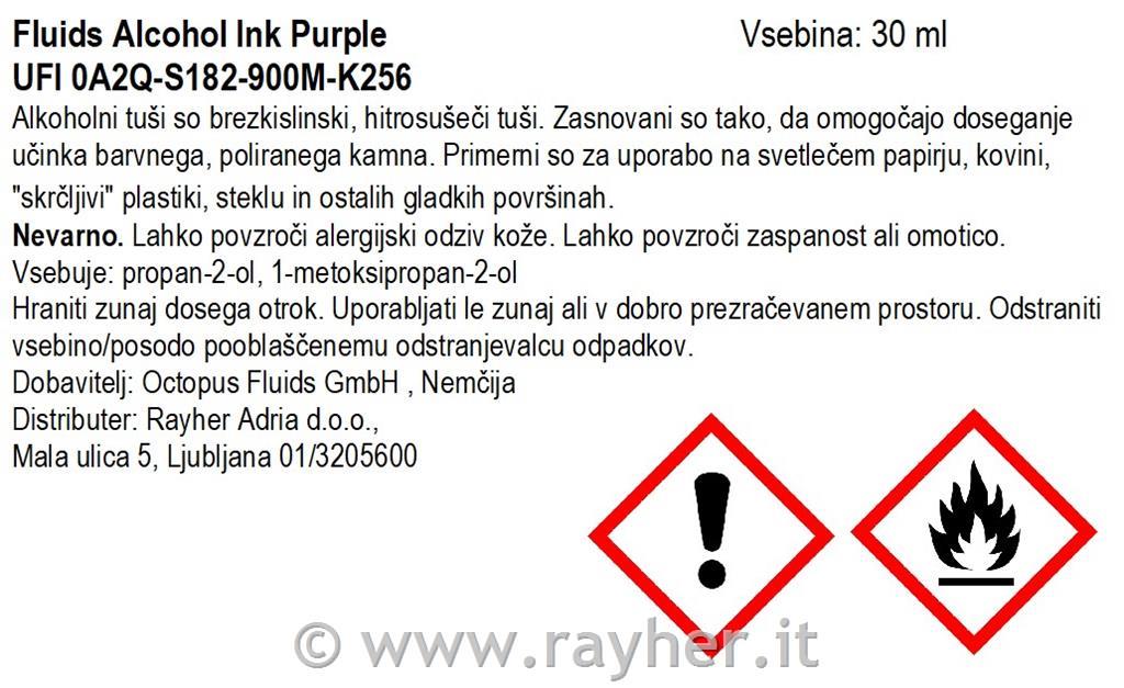 Inchiostro alcolico Fluids 30 ml, purple, colore traslucido