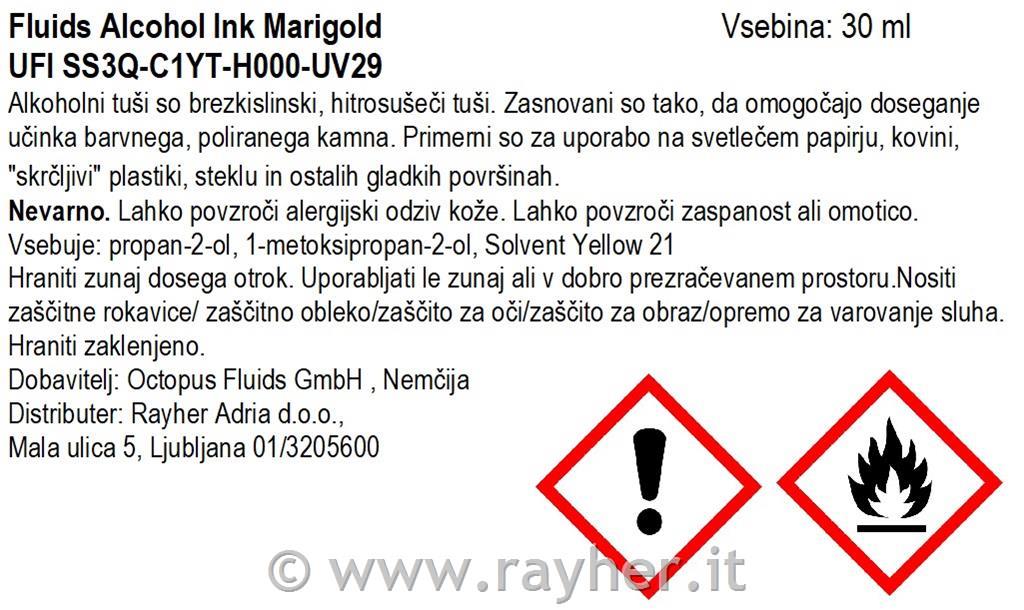 Inchiostro alcolico Fluids 30 ml, marigo, colore traslucido