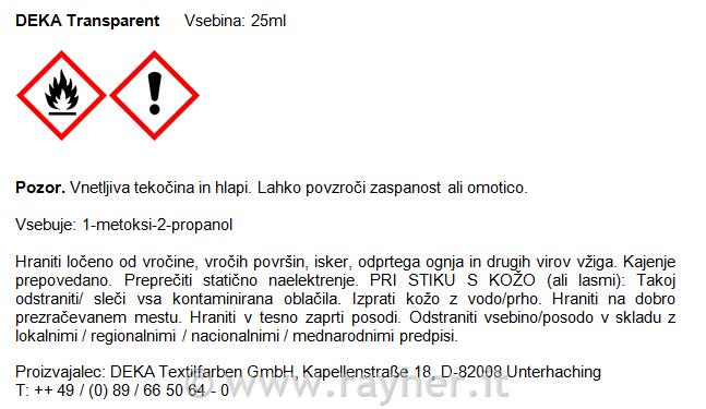 DEKA Transparent 25 ml črna