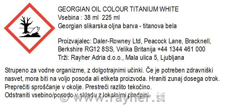 Oljna barva Georgian 2x225 ml Titanium White