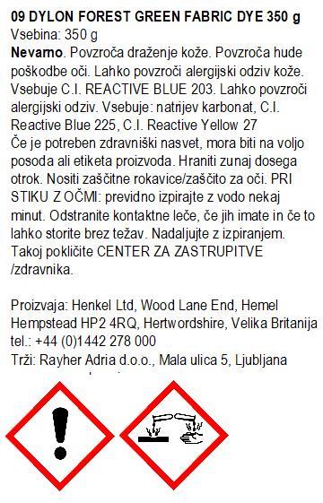 DYLON barva za tekstil POD 350g 09 Forest Green