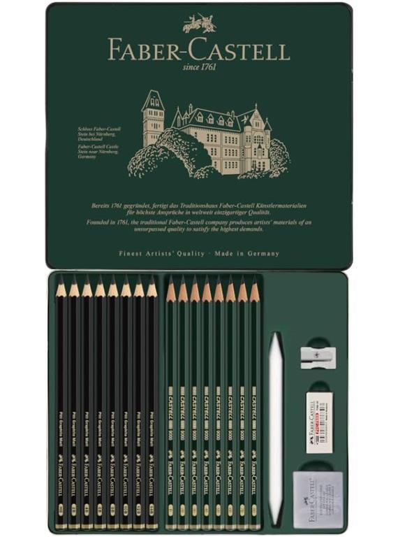 Pencils Pitt Graphite Matt and Castell 9000 set 20