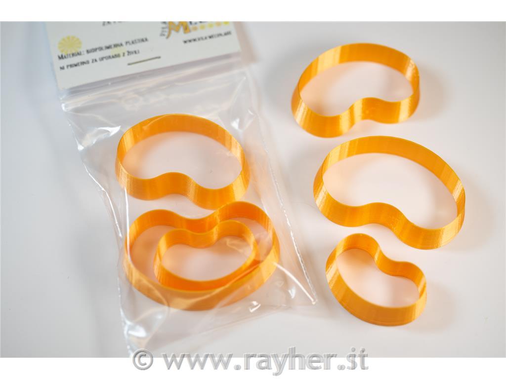 Izsekovalci fižolček 33-51 mm set 3