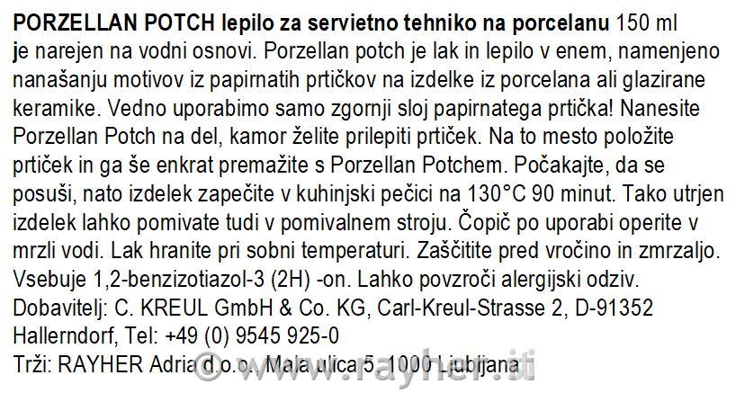 Lepilo za servietno tehniko Porzellan Potch 150ml za porcelan