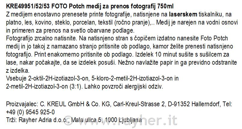 Foto Transfer Potch lak lepilo 750 ml