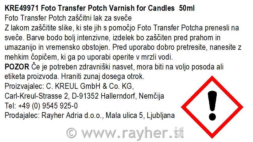 Foto Transfer Potch zaščitni lak za sveče 50ml
