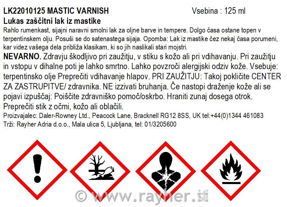 LUKAS MASTIC VARNISH125 ml