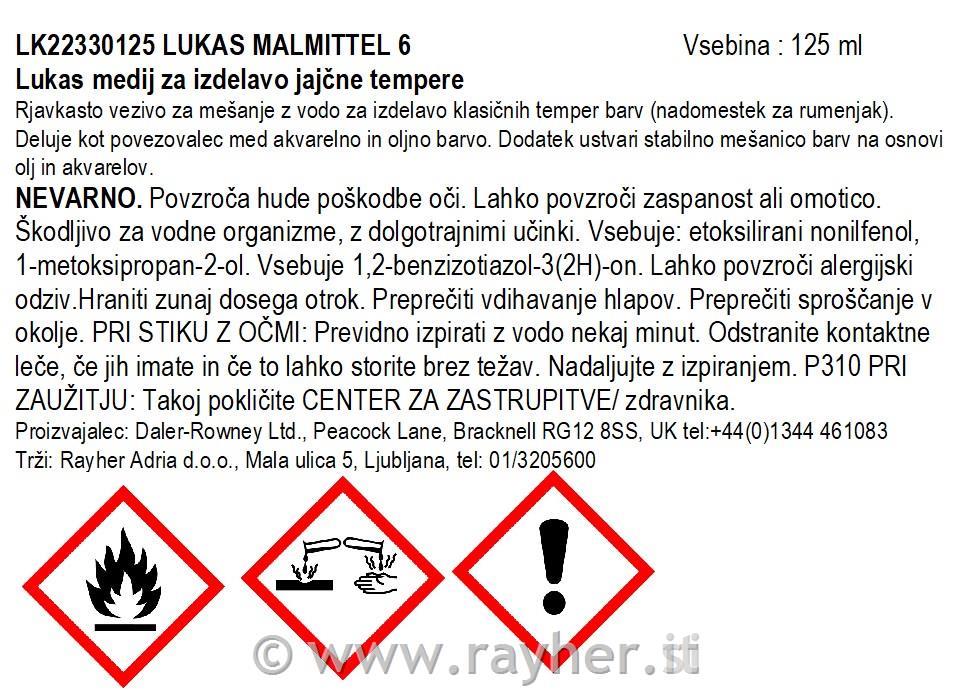 Lukas medium per la preparazione dellatempera all'uovo