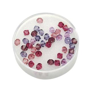 Perle sfaccettate cristallo Swarovski6 mm, scat. 25 pztonalitá-lilla