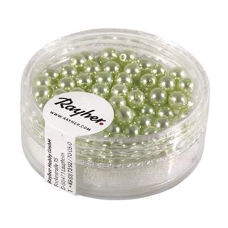 Perle cerate-vetro rinasciment., 4 mm oscatola 85 pzverde tiglio