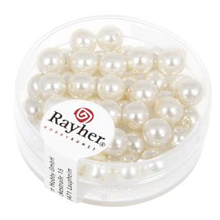 Perle cerate-vetro rinasciment., 6 mm oscatola 45 pzbianco