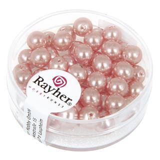 Perle cerate-vetro rinasciment., 6 mm oscatola 45 pzrosa conch.