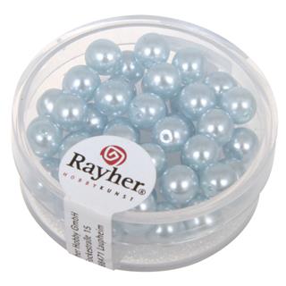 Perle cerate-vetro rinasciment., 6 mm oscatola 45 pzblu chiaro