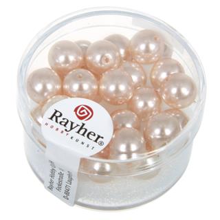Perle cerate-vetro rinasciment., 8 mm oscatola 25 pzrosa