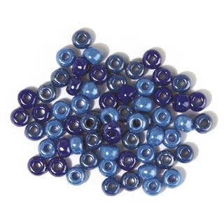 rondella-vetro, opaco, ton.blu-turcheseo 5,4 mm, scatolina 55g