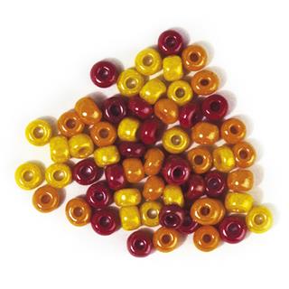 rondella-vetro, opaco, ton.rosso-gialloo 8,7 mm, scatolina 55g