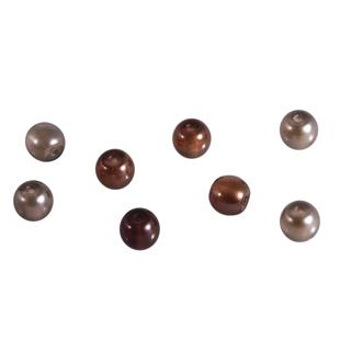 Perle cerate vetro rinascim., semitrasp.10 mm, c.foro grande, scat.32 pzmisto marrone