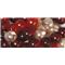 Perle cerate vetro rinascim., semitrasp.10 mm, c.foro grande, scat.32 pzmisto rosso