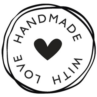 Timbro "Handmade with love", 3cm o