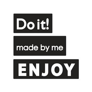Stampo a timbro "made by me,ENJOY,Do it"30x15mm, 40x15mm, 50x15mm, bus.blis. 3pz