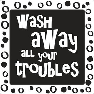 Stampo a timbro "wash away all... "50x50mm, bus.blis. 1pz
