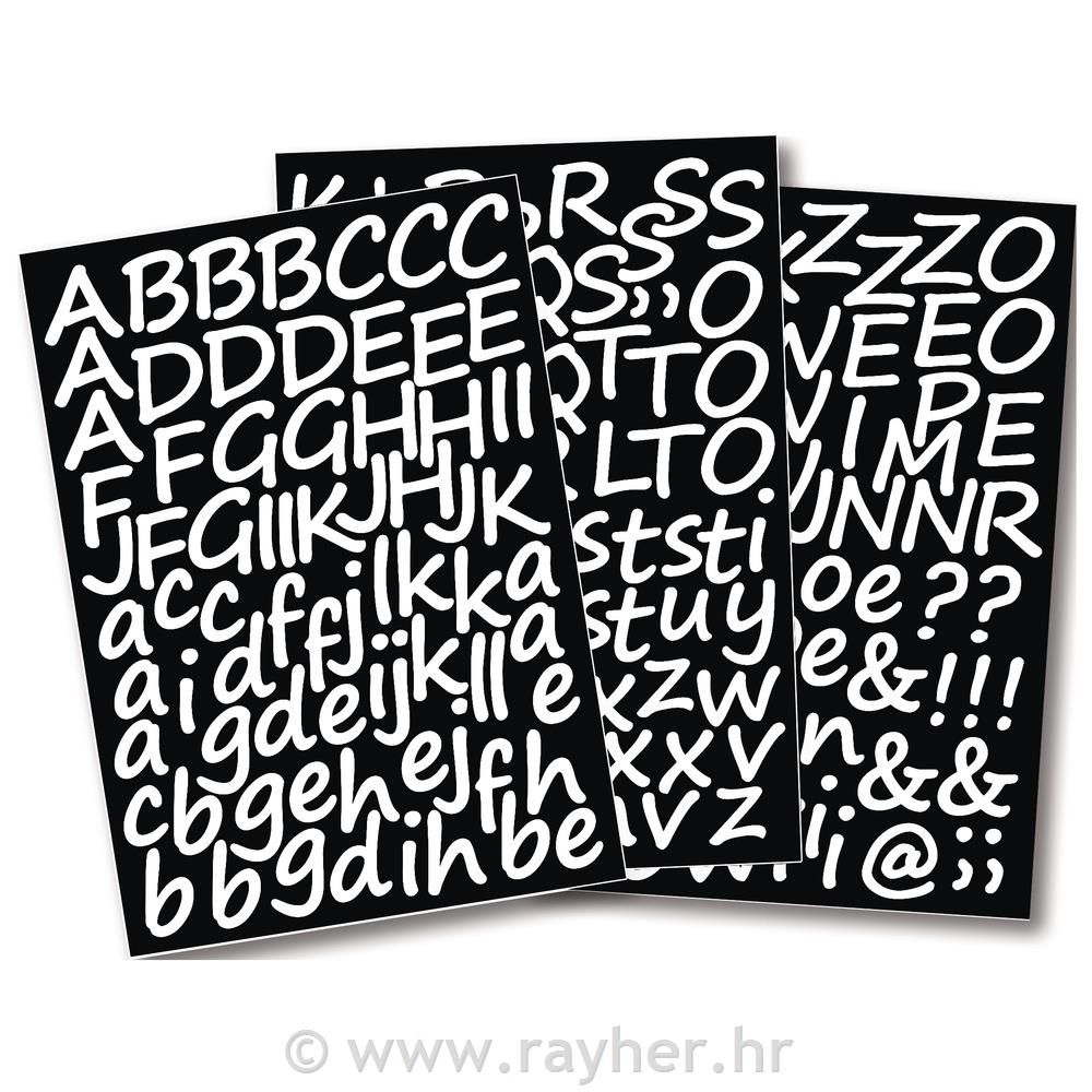Lettere adesive scritta corsiva3cm, DIN A4, adesive, bus.blis. 3fogli