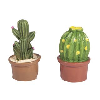Cactus poliresina con bollino adesivo, 1,5x1,5x3cm, assortito, box PVC 6pz