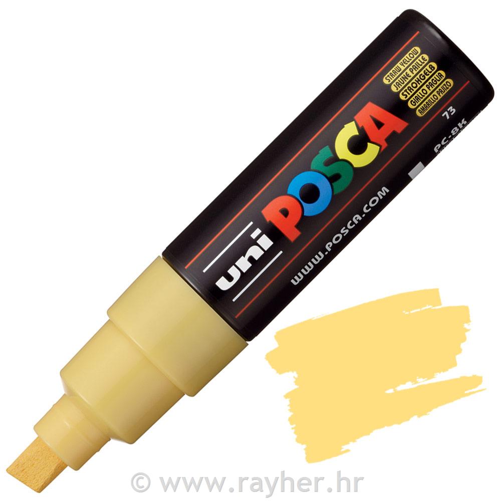 Uni POSCA marker; p.tonda 8 mm chissel;; straw yellow 